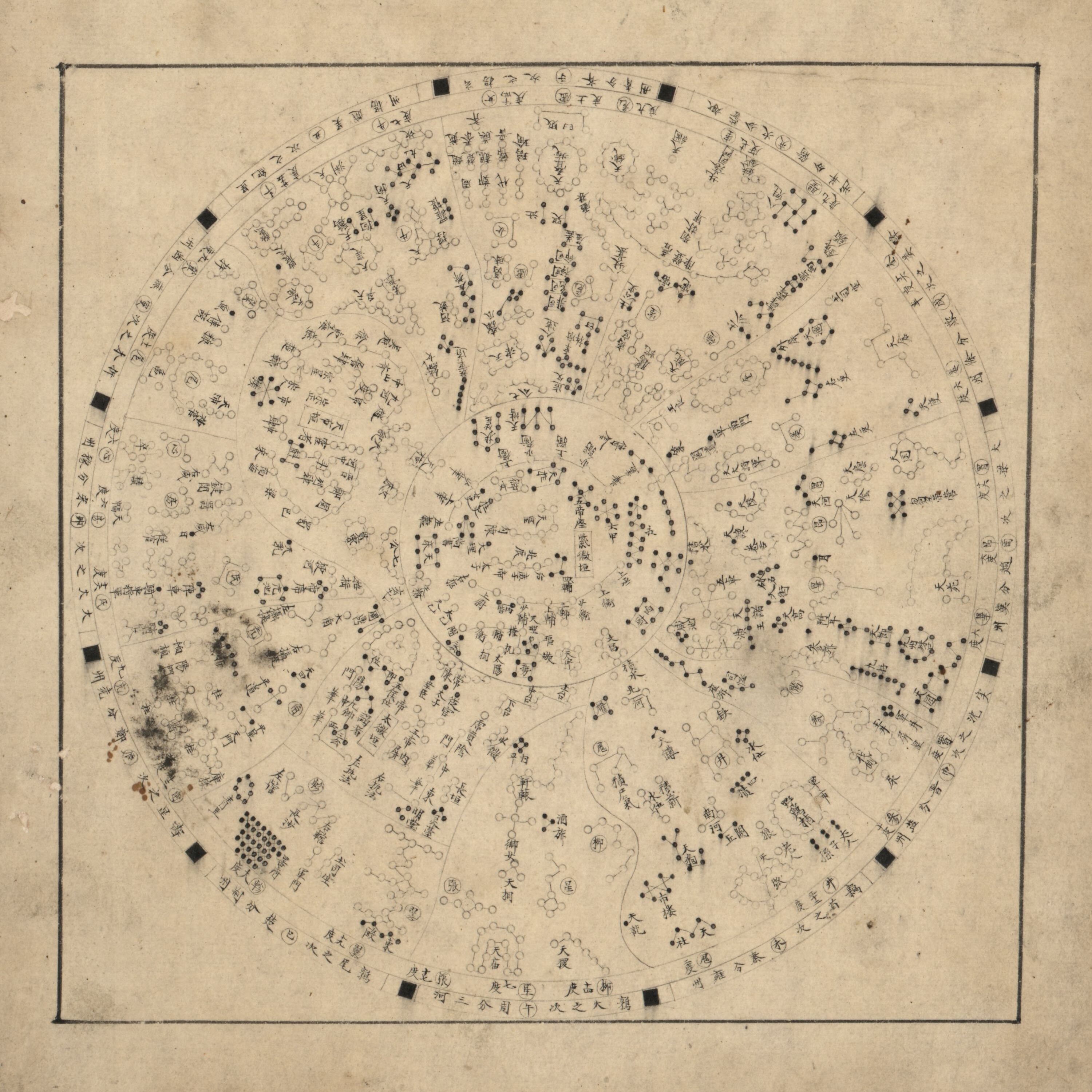Ming dynasty map of the northern celestial hemisphere